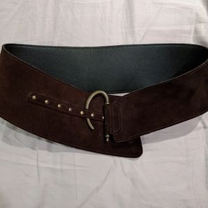 Brown suede belt